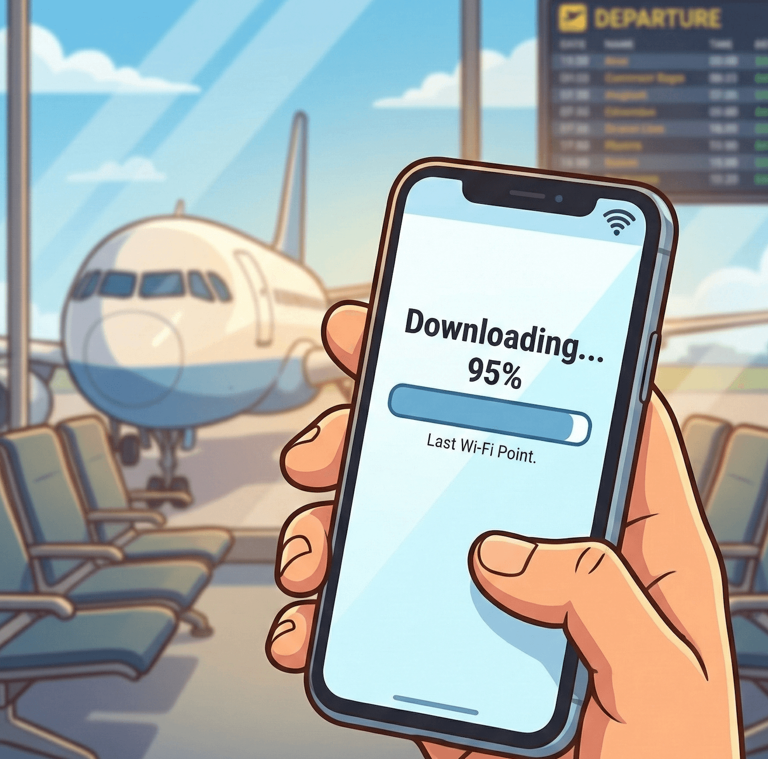 Step 1 - Download the app before you board.